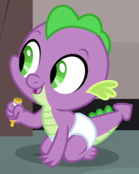 Size: 475x590 | Tagged: safe, screencap, spike, dragon, g4, sparkle's seven, baby, baby spike, cropped, younger