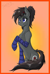Size: 1469x2160 | Tagged: safe, artist:trast113, oc, oc only, earth pony, pony, clothes, female, mare, socks, solo, striped socks
