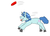 Size: 1400x1000 | Tagged: safe, artist:horsesplease, party favor, hengstwolf, pony, unicorn, werewolf, g4, behaving like a dog, doggie favor, frisbee, labradoodle, panting, running, tongue out