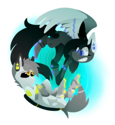 Size: 1776x1932 | Tagged: safe, artist:neonnecr0sis, oc, oc:p4ng0, oc:w1, pony, commission