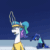 Size: 500x500 | Tagged: safe, artist:anticular, princess celestia, princess luna, alicorn, pony, ask sunshine and moonbeams, g4, :t, animated, breathing, clothes, day, dumbbell (object), exercise, exhausted, female, floppy ears, focused, frown, gif, glare, glowing horn, headband, horn, leaning, magic, mare, missing accessory, night, open mouth, royal sisters, shirt, sitting, sun, sun work, sweat, sweatband, tired, weight lifting, weights, wide eyes