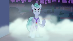 Size: 1920x1080 | Tagged: safe, screencap, feather flatterfly, pegasus, pony, g4, the summer sun setback, glasses, male, necktie, solo, stallion