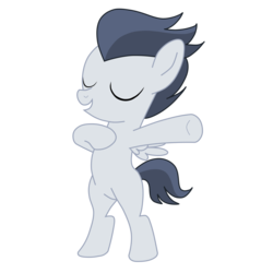 Size: 8000x8000 | Tagged: safe, artist:optimusv42, rumble, pegasus, pony, g4, bipedal, chest pounding, colt, eyes closed, foal, male, simple background, solo, transparent background, vector