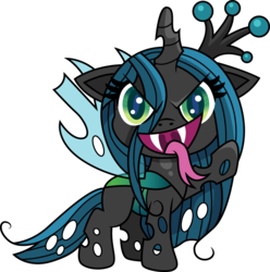 Size: 1189x1200 | Tagged: safe, artist:cloudy glow, queen chrysalis, changeling, changeling queen, g4, g4.5, my little pony: pony life, changelings in the comments, cute, cutealis, female, simple background, solo, tongue out, transparent background