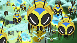 Size: 1280x720 | Tagged: safe, screencap, bee, flash bee, insect, a health of information, g4, swarm