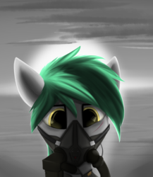 Size: 2000x2307 | Tagged: safe, artist:observerdoz, oc, oc only, pony, gas mask, high res, looking at you, mask, solo