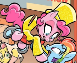 Size: 441x356 | Tagged: safe, artist:jay fosgitt, idw, pinkie pie, earth pony, pony, g4, spoiler:comic, spoiler:comicffomnibus2, clothes, columbia, costume, rocky horror picture show