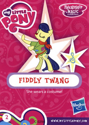 Size: 572x800 | Tagged: safe, fiddlesticks, earth pony, pony, g4, official, apple family member, card, clothes, costume, female, mare, merchandise, text