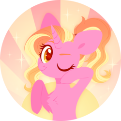 Size: 4000x4000 | Tagged: safe, artist:belka-sempai, luster dawn, pony, unicorn, g4, the last problem, bust, female, mare, one eye closed, ponytail, simple background, transparent background, wink
