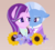 Size: 5000x4500 | Tagged: safe, artist:nyota71, starlight glimmer, trixie, pony, unicorn, g4, the last problem, bust, clothes, female, floppy ears, flower, hyacinth, jewelry, lesbian, looking at each other, mare, older, older starlight glimmer, older trixie, one eye closed, ship:startrix, shipping, smiling, suit, sunflower