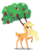 Size: 4000x5115 | Tagged: safe, artist:orin331, applejack, the great seedling, deer, elk, g4, going to seed, my little pony: friendship is magic, apple, appledeer, branches for antlers, deerified, female, food, headcanon in the description, pale belly, raised hoof, seedlingjack, simple background, solo, species swap, transparent background