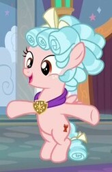 Size: 167x254 | Tagged: safe, screencap, cozy glow, pegasus, pony, g4, school raze, bipedal, cropped, female, filly, flying, outstretched arms, solo