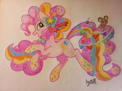 Size: 960x720 | Tagged: safe, artist:yunuo, pinkie pie, earth pony, pony, g4, the last problem, older, older pinkie pie, rainbow power, traditional art
