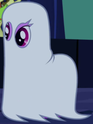 Size: 447x594 | Tagged: safe, screencap, berry punch, berryshine, pony, g4, luna eclipsed, season 2, clothes, costume, cropped, ghost costume, nightmare night, nightmare night costume, solo focus