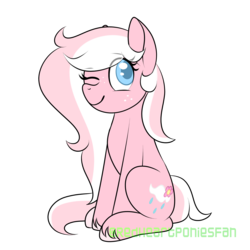 Size: 2000x2000 | Tagged: safe, artist:redheartponiesfan, oc, oc only, oc:april showers, earth pony, pony, female, high res, mare, one eye closed, simple background, solo, transparent background, wink
