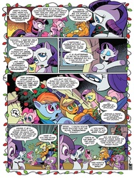 Size: 768x1024 | Tagged: safe, artist:andypriceart, idw, applejack, fluttershy, pinkie pie, rainbow dash, rarity, spike, twilight sparkle, alicorn, dragon, pony, g4, spoiler:comic, spoiler:comicholiday2019, applejack is not amused, armpits, electrocution, funny background event, mane six, pain, preview, slapstick, twilight sparkle (alicorn), unamused, volumetric mouth, winged spike, wings