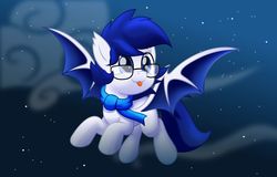Size: 800x512 | Tagged: safe, artist:jhayarr23, oc, oc only, oc:blitzsnow, bat pony, pony, clothes, glasses, male, movie accurate, scarf, solo, stallion, tongue out