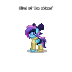Size: 400x400 | Tagged: safe, oc, oc:wind of the skies, pegasus, pony, pony town, clothes, cute, femboy, how wrong can we get the oc we're imitating, jacket, male, ribbon, socks
