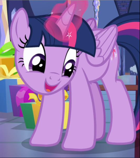 2197838 - safe, screencap, twilight sparkle, alicorn, pony, a flurry of  emotions, cropped, cute, female, glowing horn, happy, horn, mare, open  mouth, present, smiling, solo, twiabetes, twilight sparkle (alicorn) -  Derpibooru