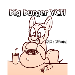 Size: 2500x2500 | Tagged: safe, artist:metalface069, alicorn, earth pony, pegasus, pony, unicorn, belly, belly button, big belly, burger, commission, drink, eating, fat, food, french fries, gut rest, high res, meat, ponies eating meat, your character here