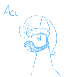 Size: 1000x1000 | Tagged: safe, artist:kaggy009, ace point, earth pony, pony, g4, bust, lineart, monochrome, portrait, solo