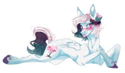 Size: 5918x3476 | Tagged: safe, artist:holoriot, oc, oc only, oc:dove storm, earth pony, pony, :p, absurd resolution, blushing, female, mare, prone, simple background, solo, tongue out, transparent background