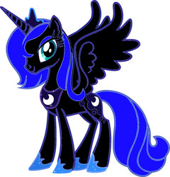 Size: 876x912 | Tagged: safe, artist:melykat10, nightmare moon, princess luna, alicorn, pony, g4, female, hoof shoes, mare, nightmare luna, peytral, recolor