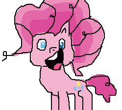Size: 249x224 | Tagged: safe, pinkie pie, earth pony, pony, g4.5, my little pony: pony life, 1000 hours in ms paint, happy, open mouth, simple background, white background