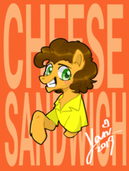 Size: 960x1280 | Tagged: safe, artist:lunayan11, cheese sandwich, earth pony, pony, g4, clothes, male, stallion, text