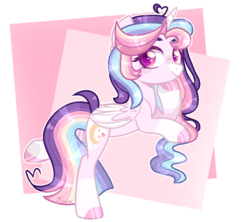 Size: 1013x900 | Tagged: safe, artist:jisootheartist, oc, oc only, oc:celestial moon, alicorn, pony, alicorn oc, base used, colored hooves, female, hoof on chin, horn, magical lesbian spawn, multicolored hair, offspring, parent:rainbow dash, parent:twilight sparkle, parents:twidash, rainbow hair, solo