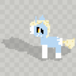 Size: 506x506 | Tagged: safe, artist:nootaz, oc, oc only, oc:nootaz, pony, unicorn, 3d, abstract background, animated, female, gif, mare, pixel art, solo, spinning, turnaround