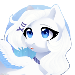 Size: 2500x2500 | Tagged: safe, artist:nika-rain, oc, oc only, pegasus, pony, bust, commission, high res, portrait, simple background, solo