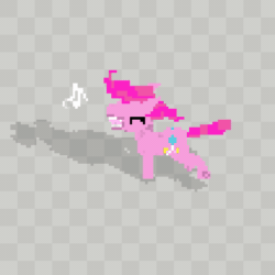 Size: 506x506 | Tagged: safe, artist:nootaz, pinkie pie, earth pony, pony, g4, animated, eyes closed, female, gif, mare, music notes, pixel art, singing, solo, sprite stacking, spritestack
