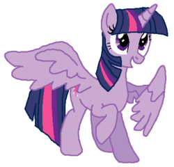 Size: 414x398 | Tagged: safe, artist:qjosh, twilight sparkle, alicorn, pony, g4, pony to dragon, simple background, solo, transformation, twilight sparkle (alicorn), white background