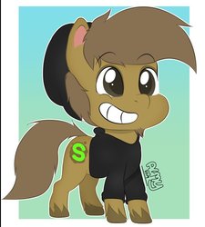 Size: 711x790 | Tagged: safe, artist:suchalmy, oc, oc only, oc:almond evergrow, earth pony, pony, g4.5, my little pony: pony life, chibi, cute, male, smiling, solo, stallion
