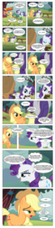 Size: 868x3555 | Tagged: safe, artist:dziadek1990, edit, edited screencap, screencap, applejack, rarity, comic:sunny day, g4, look before you sleep, bucking, comic, conversation, dialogue, dungeons and dragons, pen and paper rpg, rpg, screencap comic, slice of life, table, tabletop game, text, therapist, therapy, tree