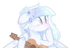 Size: 994x674 | Tagged: safe, artist:6-fingers-lover, oc, oc only, oc:smooth blue, pegasus, pony, acoustic guitar, base used, female, guitar, magical lesbian spawn, mare, musical instrument, offspring, parent:rainbow dash, parent:twilight sparkle, parents:twidash, simple background, solo, transparent background