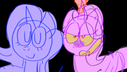 Size: 640x360 | Tagged: safe, artist:helikedtoburnthings, starlight glimmer, trixie, pony, all bottled up, g4