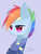 Size: 768x1004 | Tagged: safe, artist:black moon, rainbow dash, pony, g4, the cutie re-mark, alternate timeline, apocalypse dash, bust, clothes, crystal war timeline, female, gray background, mare, pixiv, portrait, simple background, solo, torn ear