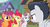 Size: 1182x650 | Tagged: safe, screencap, apple bloom, rumble, scootaloo, sweetie belle, earth pony, pegasus, pony, unicorn, g4, marks and recreation, my little pony: friendship is magic, angry, colt, cutie mark crusaders, discovery family logo, female, filly, foal, male