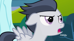 Size: 1185x655 | Tagged: safe, screencap, rumble, pegasus, pony, g4, marks and recreation, colt, discovery family logo, foal, male, solo