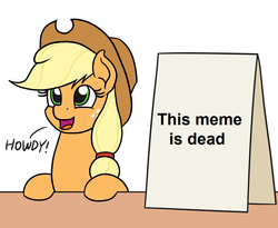Size: 1100x900 | Tagged: safe, artist:mkogwheel edits, edit, applejack, earth pony, pony, g4, applejack's sign, dead meme, female, meme, op is a duck, op is wrong, sign, simple background, solo, truth, white background