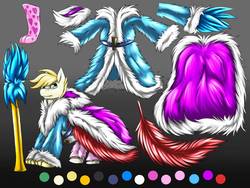 Size: 1032x774 | Tagged: safe, artist:heart-of-a-dragoness, oc, oc:exist, griffequus, original species, pony, clothes, costume, feather, fluffy, reference sheet