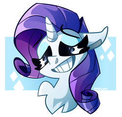 Size: 2649x2519 | Tagged: safe, artist:nekosnicker, rarity, pony, unicorn, abstract background, bust, chest fluff, eyes closed, female, floppy ears, high res, portrait, smiling, solo