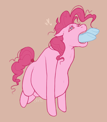 Size: 1760x2008 | Tagged: safe, artist:mlp-galore, pinkie pie, rainbow dash, earth pony, pegasus, pony, g4, belly, female, fetish, heart, heart eyes, oral vore, pinkie pred, preydash, simple background, tail wrap, vore, wingding eyes