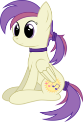 Size: 1900x2798 | Tagged: safe, artist:joey, derpibooru exclusive, oc, oc only, oc:evensong, pegasus, pony, collar, female, hairband, ponytail, show accurate, solo