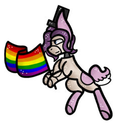 Size: 600x646 | Tagged: safe, artist:hunterthewastelander, oc, oc only, earth pony, pony, colored hooves, earth pony oc, flag, gay pride flag, hat, pride, pride flag, simple background, solo, top hat, transparent background, ych result