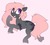 Size: 1080x975 | Tagged: safe, artist:crimmharmony, oc, oc only, oc:pearl, earth pony, pony, arm band, body freckles, coat markings, female, freckles, looking back, mare, pink background, rearing, simple background, solo, unshorn fetlocks