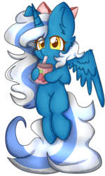 Size: 692x1154 | Tagged: safe, artist:syrupwolf, oc, oc only, oc:fleurbelle, alicorn, pony, adorabelle, adorable face, alicorn oc, bow, cute, drink, drinking straw, ear fluff, female, hair bow, horn, long hair, long mane, long tail, mare, simple background, solo, sweet, transparent background, yellow eyes