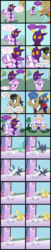 Size: 2500x12308 | Tagged: safe, artist:magerblutooth, diamond tiara, filthy rich, opalescence, snips, oc, oc:aunt spoiled, oc:dazzle, oc:handy dandy, oc:il, oc:peal, cat, earth pony, imp, pony, unicorn, comic:diamond and dazzle, g4, blushing, butt, carousel boutique, colt, comic, female, filly, foal, male, mare, plot, ponyville, riding, stallion